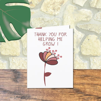 Imaginary flower teacher appreciation thank you card