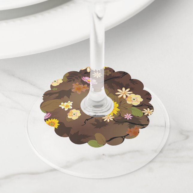 Imaginary Jungle 3 Wine Glass Tag (Close Up)