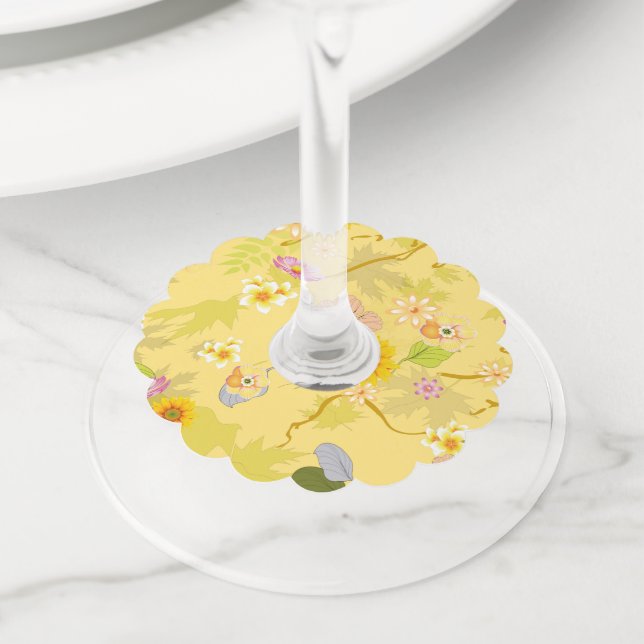 Imaginary Jungle 5 Wine Glass Tag (Close Up)