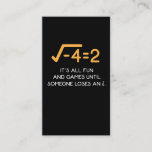 Imaginary number Mathematician  Funny Math Nerd Business Card<br><div class="desc">An imaginary number is a complex number that can be written as a real number multiplied by the imaginary unit i. Funny Mathematician Gift for a Math Teacher or Maths Nerd.</div>