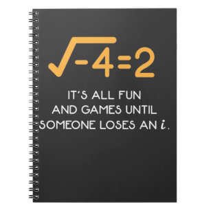 Imaginary number Mathematician  Funny Math Nerd Notebook