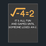 Imaginary number Mathematician  Funny Math Nerd Postcard<br><div class="desc">An imaginary number is a complex number that can be written as a real number multiplied by the imaginary unit i. Funny Mathematician Gift for a Math Teacher or Maths Nerd.</div>