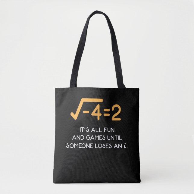 Imaginary number Mathematician  Funny Math Nerd Tote Bag (Front)
