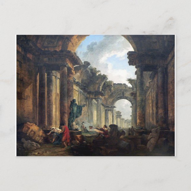 Imaginary View of the Grand Gallery of the Louvre Postcard (Front)