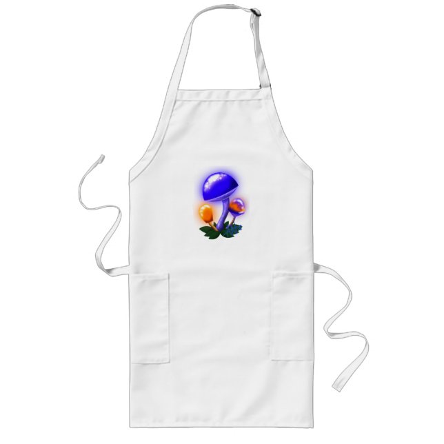 Imaginary White Dapperling Orange & Blue Mushroom Long Apron (Front)