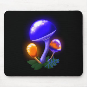 Imaginary White Dapperling Orange & Blue Mushroom Mouse Mat