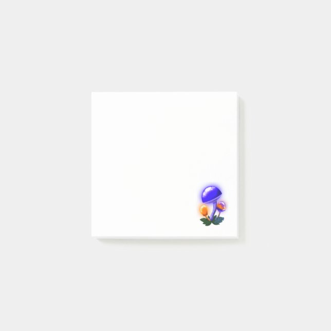 Imaginary White Dapperling Orange & Blue Mushroom Post-it Notes (Front)