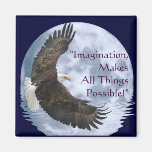 Imagination Bald Eagle & Moon Motivation Magnet
