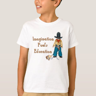 Imagination Fuels Education (cowboy) Kids T T-Shirt