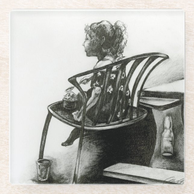 Imagination fuels my reality glass coaster (Front)