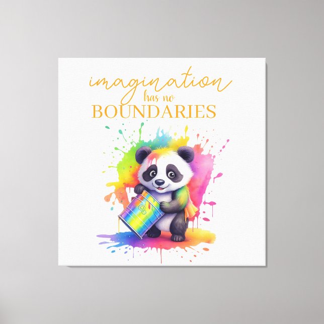 Imagination Has No Boundaries — Kids’ Room Poster Canvas Print (Front)