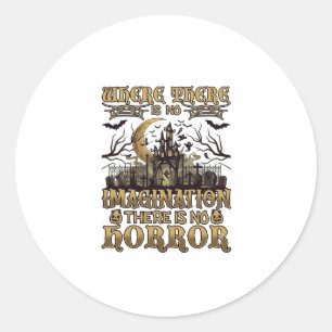 Imagination Horror Halloween Haunted House Graveya Classic Round Sticker