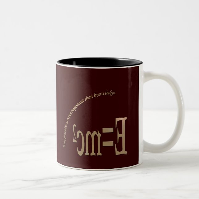 Imagination Is More Important Than Knowledge Two-Tone Coffee Mug (Right)