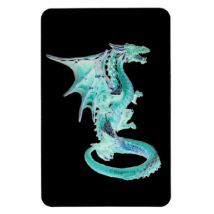 Imaginative Sky Blue Dragon Eye-Catching Fantasy Magnet