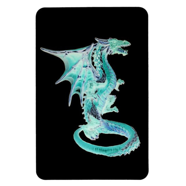 Imaginative Sky Blue Dragon Eye-Catching Fantasy Magnet (Vertical)