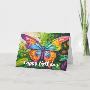 Imaginative Spring Butterfly Happy Birthday Card