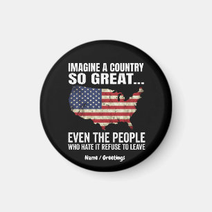 Imagine A Country So Great Patriotic USA Map Magnet