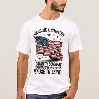 Imagine A Country So Great Vintage American Flag T-Shirt