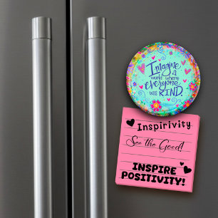 Imagine a Kind World Inspirivity Pretty Floral Magnet