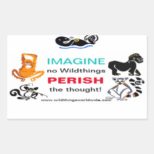 IMAGINE - Animal lover -Endangered animals -Nature Rectangular Sticker