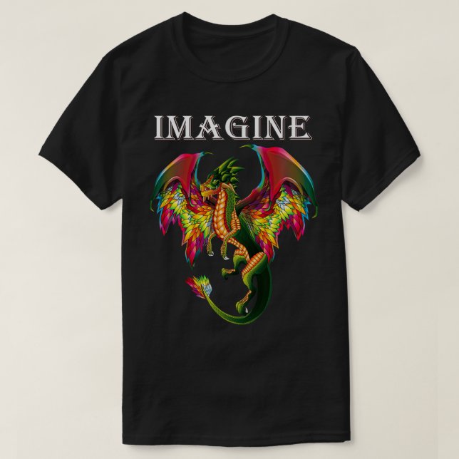 Imagine Being A Dragon Breathing Fire Magical Wing T-Shirt (Design Front)