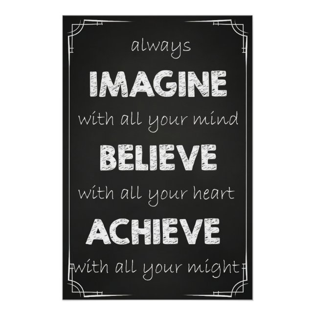 Imagine, Believe, Achieve Inspirational Poster (Front)