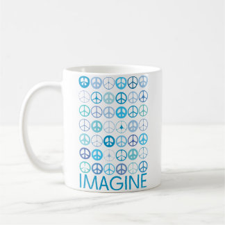 IMAGINE - Blue International Peace Signs Coffee Mug