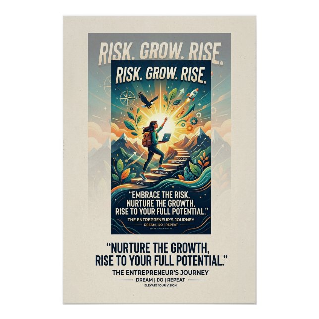 Imagine Build Achieve Motivational Poster (Front)