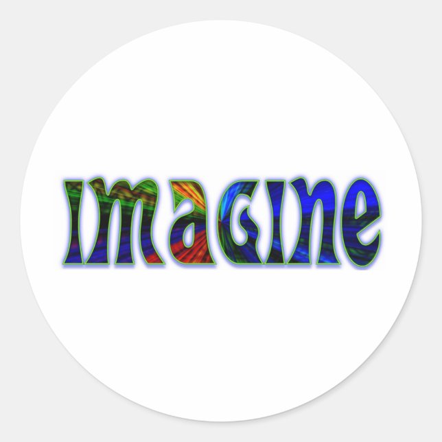 Imagine Classic Round Sticker (Front)