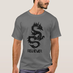 Imagine, Dream, Believe Fantasy Dragon Tattoo T-Shirt