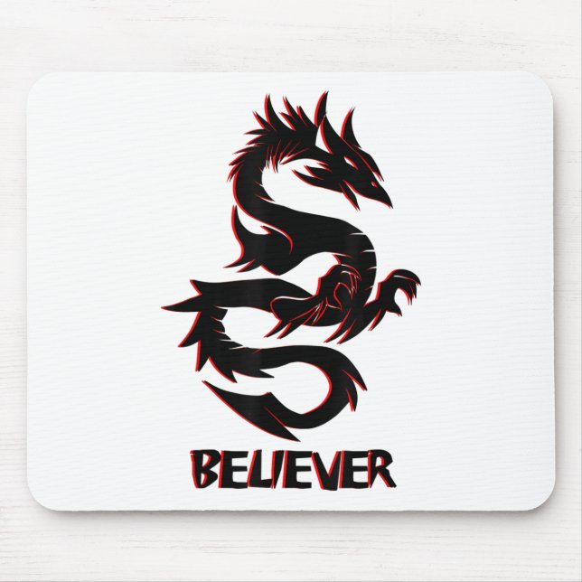 Imagine, Dream, Believe _ Fantasy Rage Dragon Tatt Mouse Mat (Front)