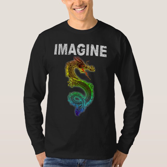 Imagine Fantasy Dragon Style  Great For  2 T-Shirt (Front)