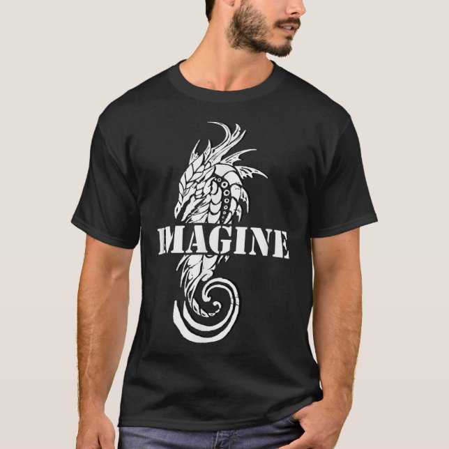 Imagine Fantasy Dragon Tattoo Style  T-Shirt (Front)