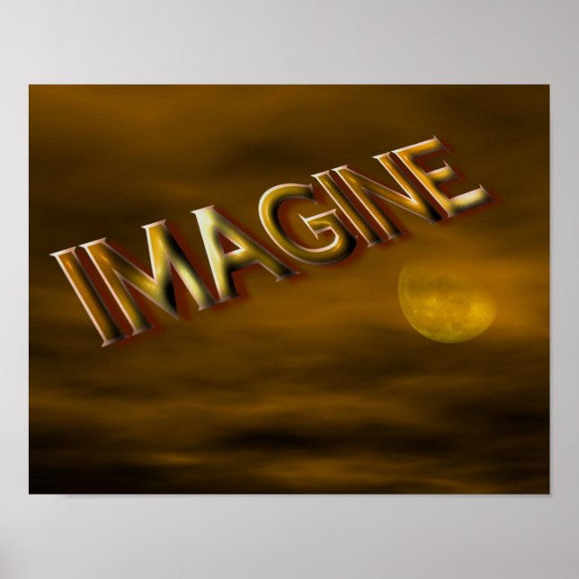 Imagine Fantasy Moon Sky Inspirational Poster (Front)