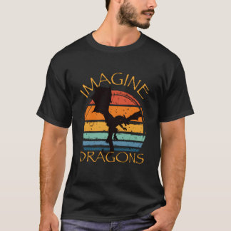 Imagine Fantasy Mythical Dragon Wings Style T-Shirt