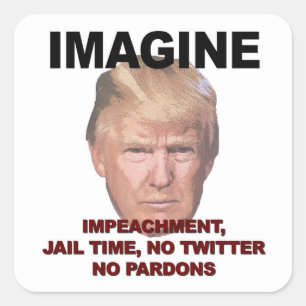 Imagine Impeachment, Jail, No Twitter, No Pardons Square Sticker