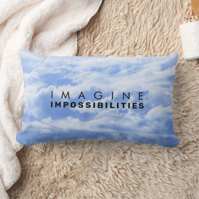 Imagine Impossibilities Blue Cloudscape Lumbar Cushion (Blanket)