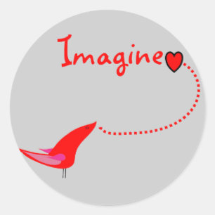 "Imagine"---John Gifts Classic Round Sticker