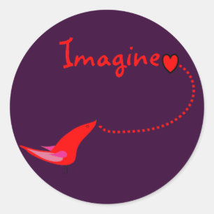 "Imagine"---John Gifts Classic Round Sticker