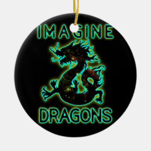 Imagine Magical And Mythical Fantasy Dragons Encha Ceramic Tree Decoration