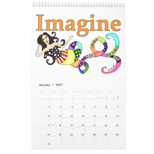 Imagine Mermaid & Friends 2012 Calendar (Jan 2027)