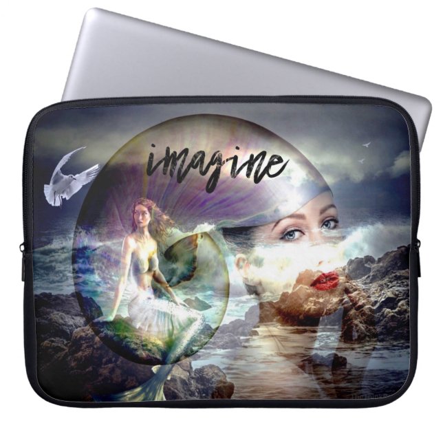 Imagine Mermaids Theme Laptop Case (Front)