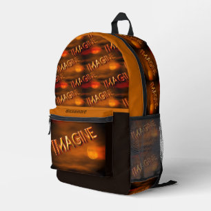 Imagine Moon Sky Inspirational Personalised Printed Backpack