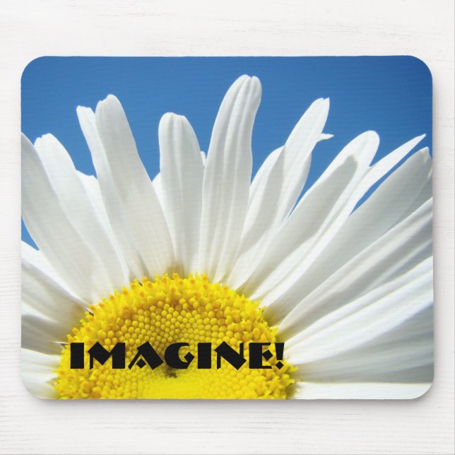 Imagine! mousepad White Daisy Flower Blue Sky (Front)
