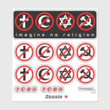Imagine No Religion Anti-Communist Sticker Sheet