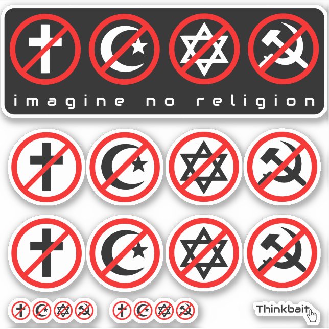 Imagine No Religion Anti-Communist Sticker Sheet (Front)