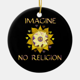 Imagine No Religion Ceramic Tree Decoration
