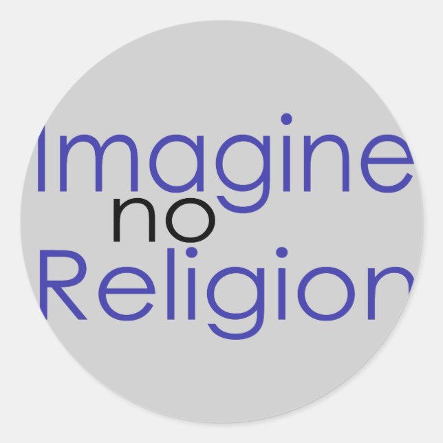 Imagine no Religion Classic Round Sticker (Front)