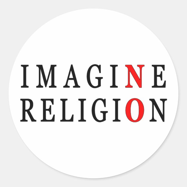 Imagine No Religion Classic Round Sticker (Front)