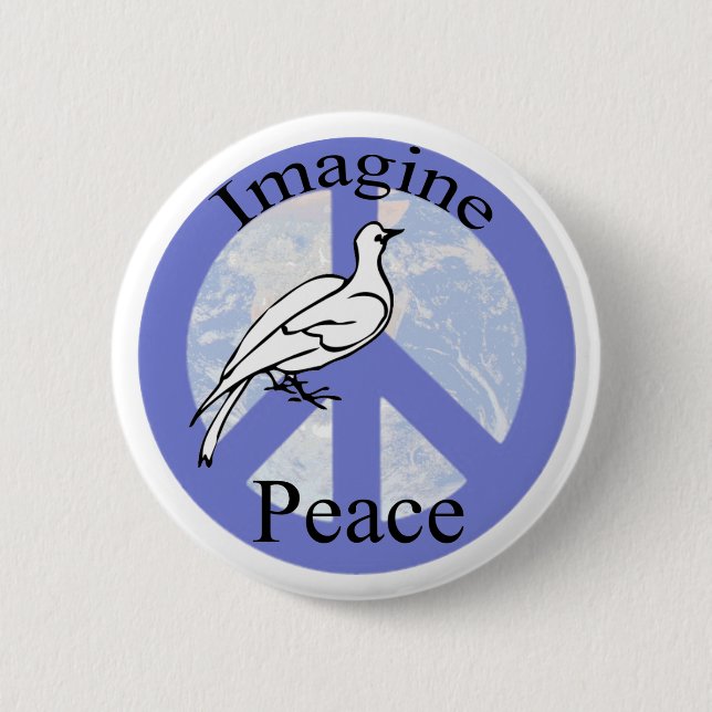 Imagine Peace 6 Cm Round Badge (Front)